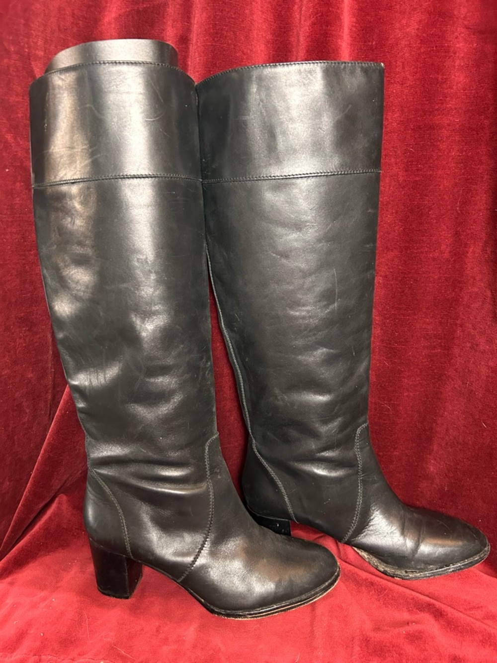 J. Crew Black Tall Leather Riding Boots